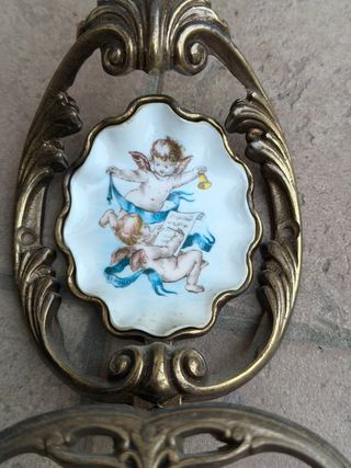 Appendiabiti in ottone con ceramica Cervilli