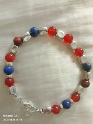 Bracciale Uomo Pietra del sole corniola lapislazzu