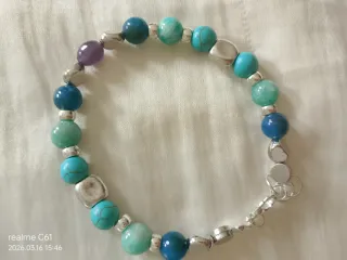 Bracciale Uomo pasta di turchese ametista