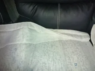 2 Cortinas Cocina Tela Blancas/Azules.semi nuevas