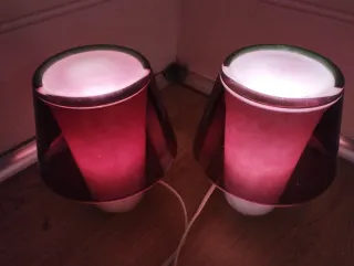 2 lampade Ikea Lykta Rosso Trasparente