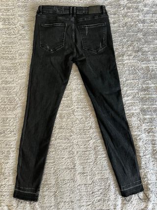 Pantalón vaquero negro Zara Trafaluc Talla 38 Y2K