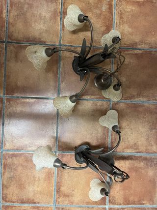 Coppia di lampade da soffitto in stile rustico/classico