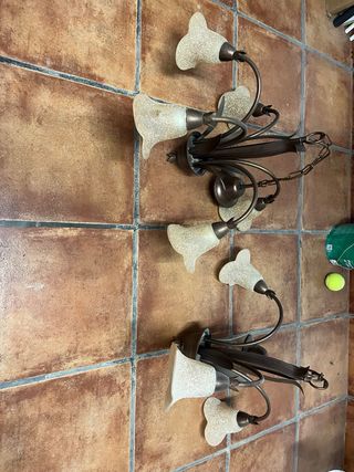 Coppia di lampade da soffitto in stile rustico/classico