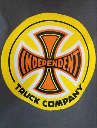 Sudadera Independent Gris Logo Amarillo