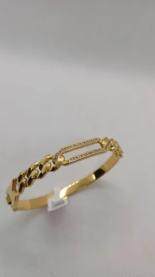 Pulsera Chapada Oro 18k y Circonitas