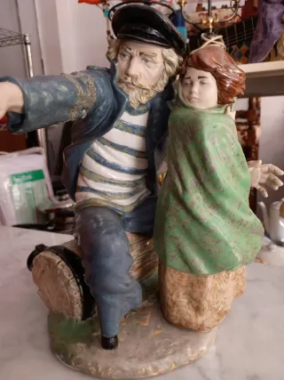 Figura Lladro Pescador con Niña