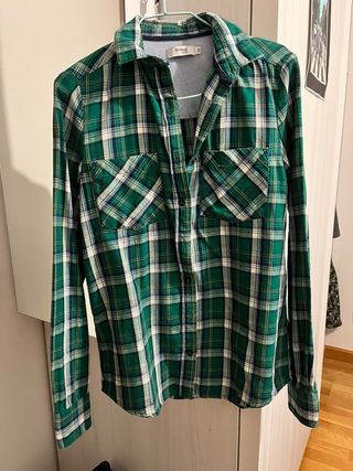 Camisa de cuadros verde talla S