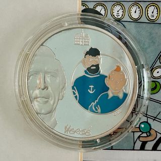 Lote 3 monedas plata Tintín