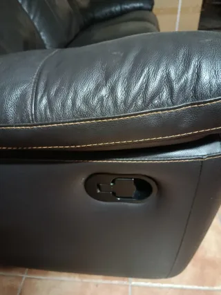 Sofá 3 plazas polipiel negro