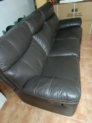 Sofá 3 plazas polipiel negro