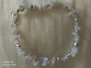 Bracciale donna con pietre azzurre e argento
