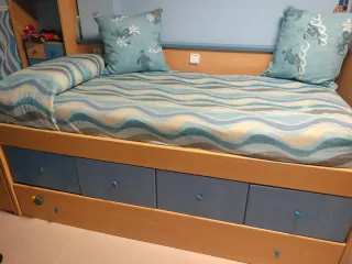 Cama nido con cajones y colchón