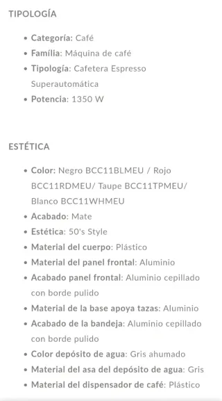 Cafetera SMEG Acero Inoxidable