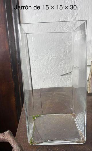 Jarrón de cristal 15x15x30