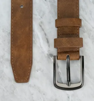 Cinturón Piel Hombre Clásico 110cm Marrón