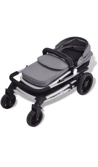 Carrito y silla de paseo gris y negro