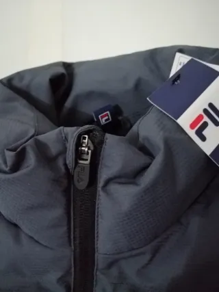 Chaqueta Parka Fila Negra Gris Blanca