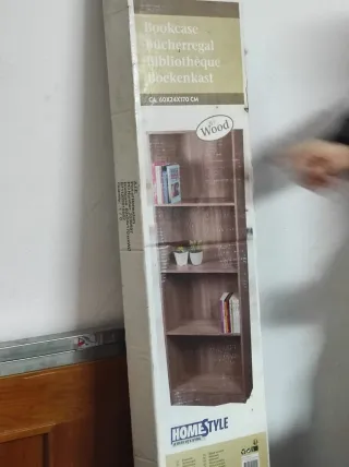 Estantería de madera marrón 60x24x170 cm