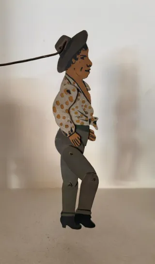 Marioneta Antigua Articulada de Madera