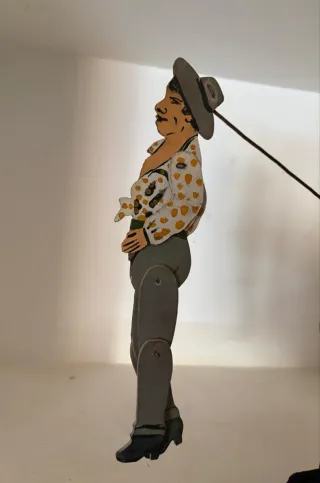 Marioneta Antigua Articulada de Madera