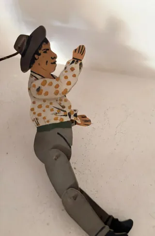 Marioneta Antigua Articulada de Madera