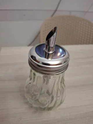 Zuccheriera in vetro con dosatore acciaio