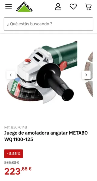 Amoladora Angular Metabo WQ 1100-125