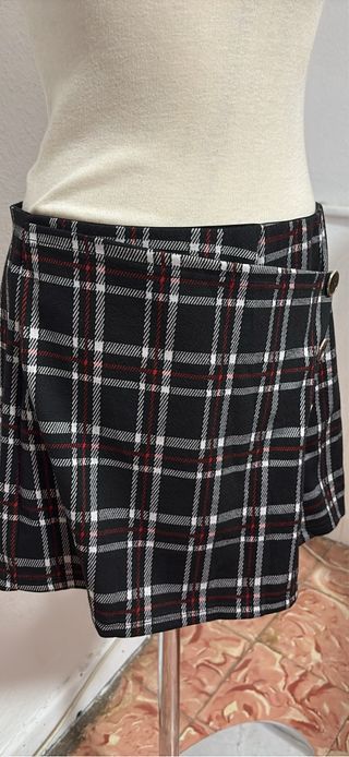Falda pantalón cuadros botones