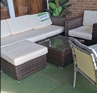 CONJUNTO TERRAZA JARDIN SOFAS RATAN