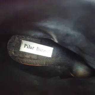 Botines Bicolor Tacón Hebilla