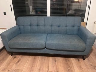 Sofá 3 plazas azul petróleo