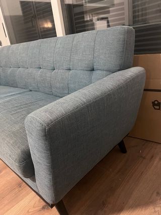 Sofá 3 plazas azul petróleo
