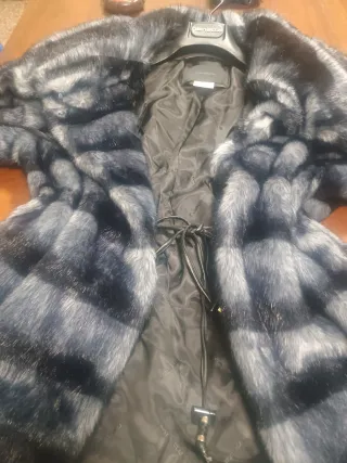 Pelliccia sintetica Nenette grigio/nera