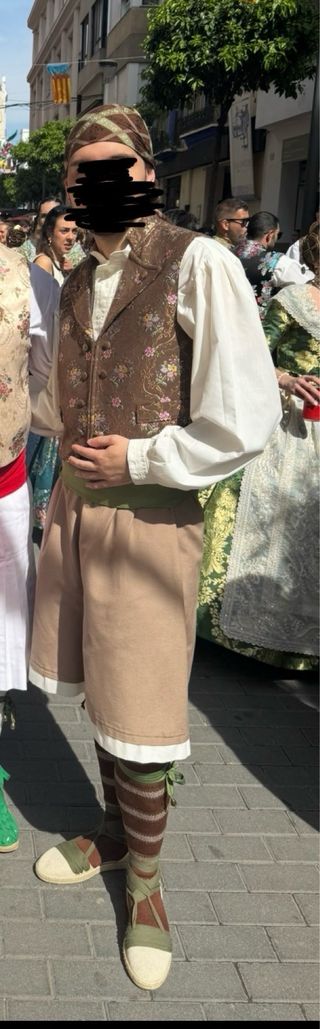 Traje de Fallero Saragüell Marrón y Verde