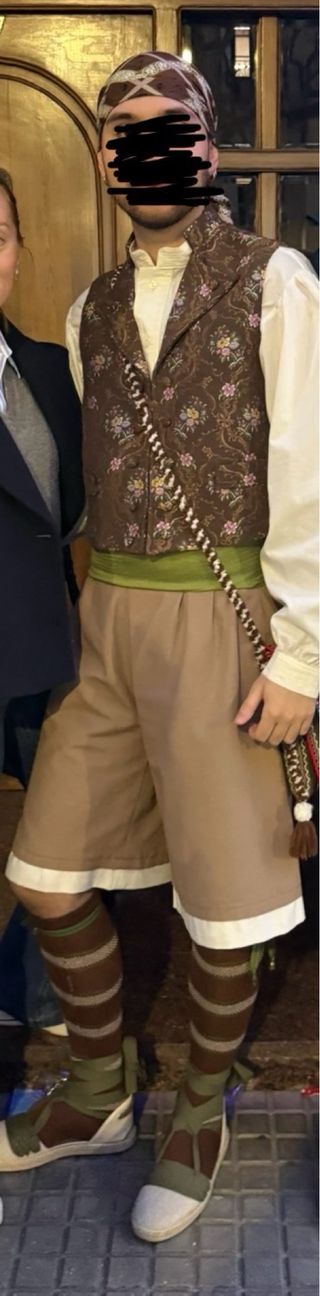 Traje de Fallero Saragüell Marrón y Verde