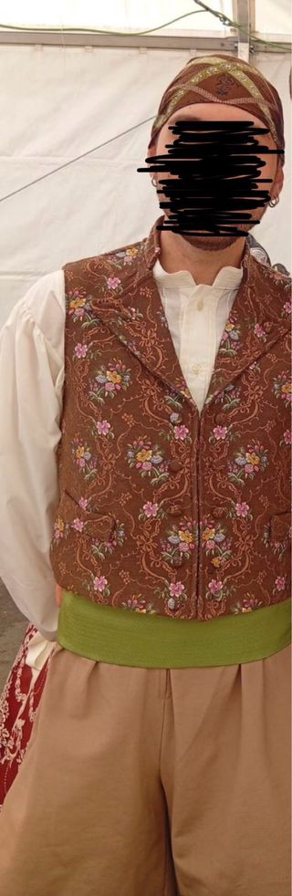 Traje de Fallero Saragüell Marrón y Verde