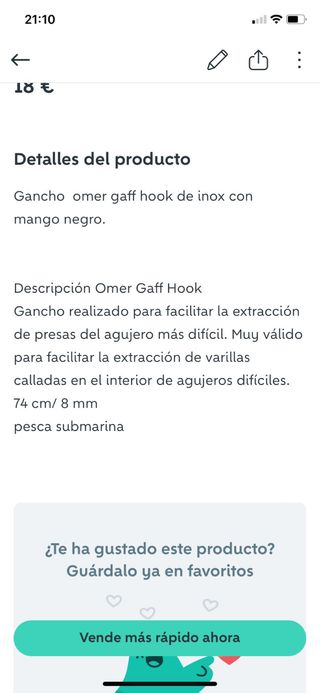 Gancho de pesca omer