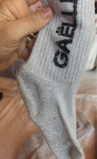 Calze spugna Gaelle nere e argento