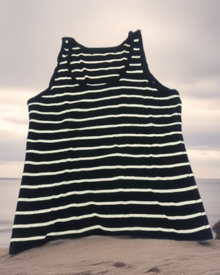 Camiseta tirantes rayas blanco y negro