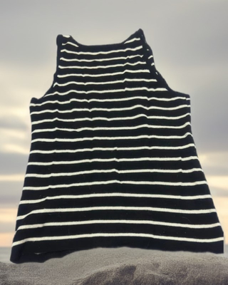 Camiseta tirantes rayas blanco y negro