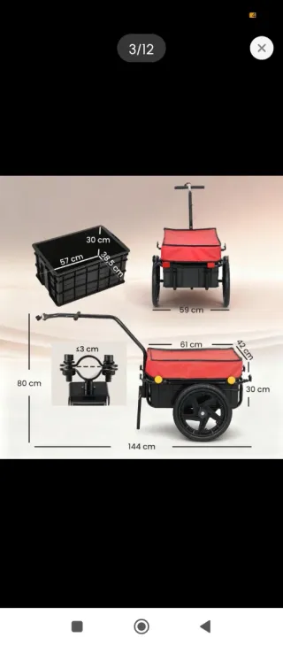 Remolque para bicicleta rojo