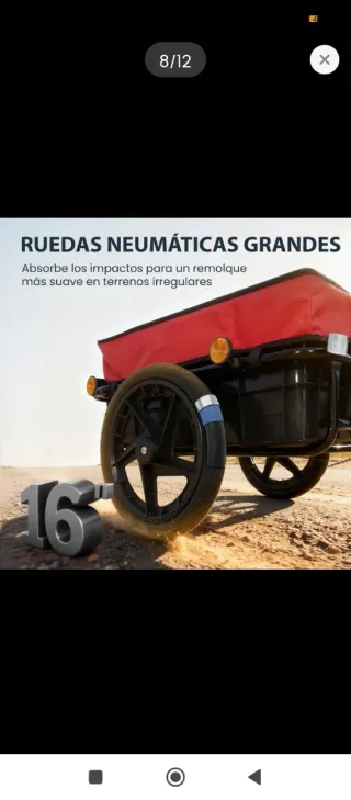 Remolque para bicicleta rojo