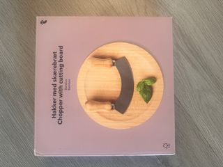 Mezzaluna con tagliere in bambù