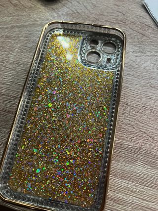Funda iPhone Transparente con Detalles Dorados