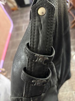 Chaqueta de Piel Negra estilo motero echa a mano