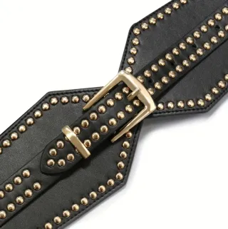 Cintura elastica con borchie oro