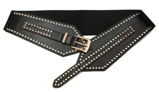 Cintura elastica con borchie oro