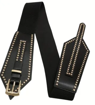 Cintura elastica con borchie oro