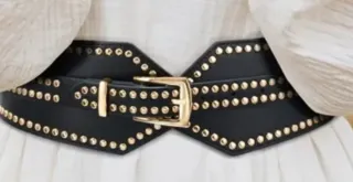 Cintura elastica con borchie oro